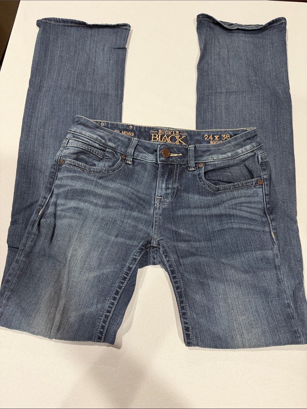 Tall 36 Long Buckle Black Jeans Size 24